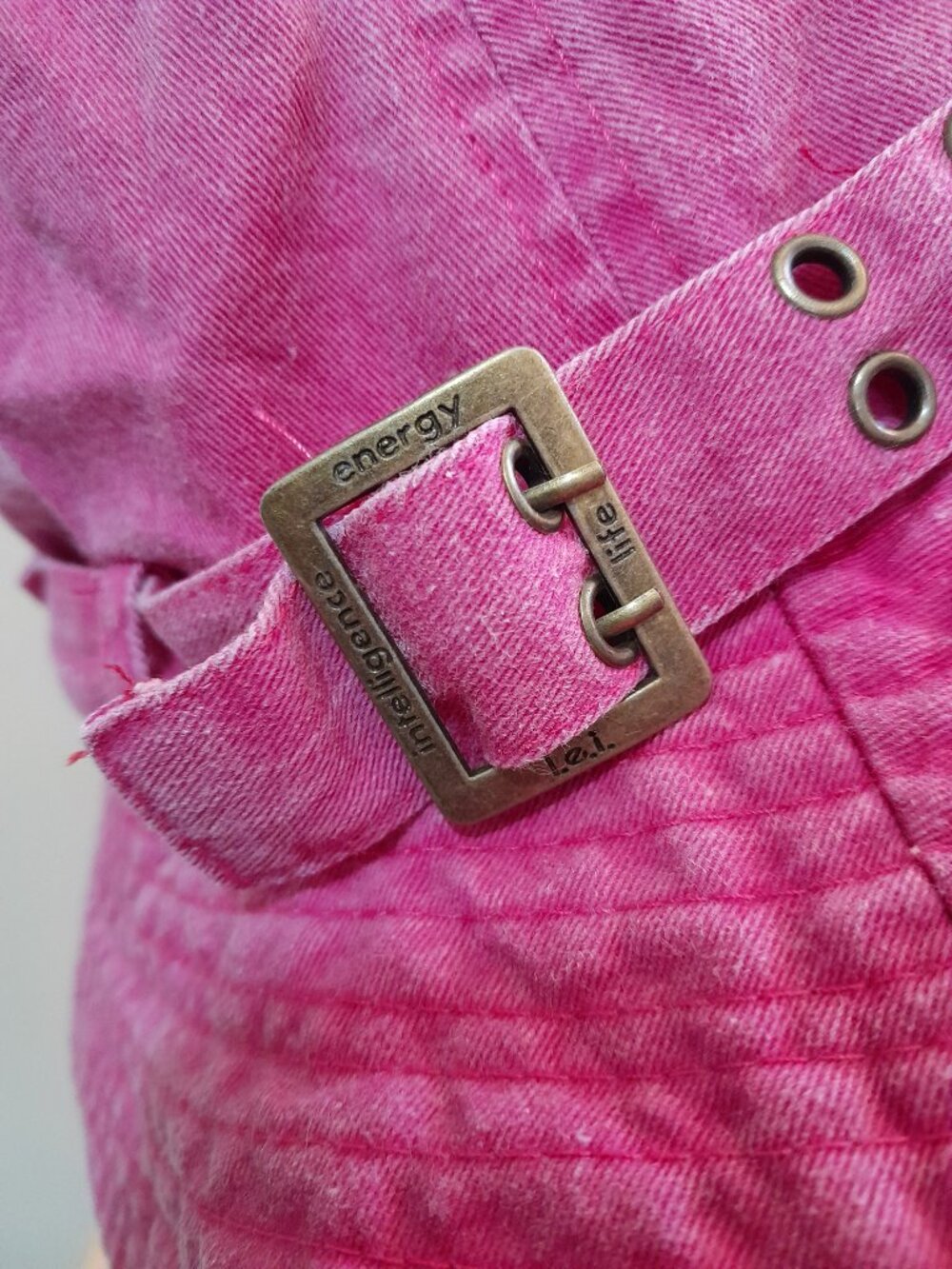 LEI Vintage Y2K Pink Canvas Bucket Hat w Buckle Accent - Picture 3 of 8